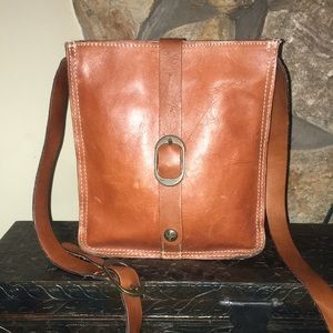 Vintage Patricia Nash simple leather Crossbody messenger bag